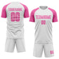 Custom White Pink Sublimation Soccer Uniform Jersey Limited