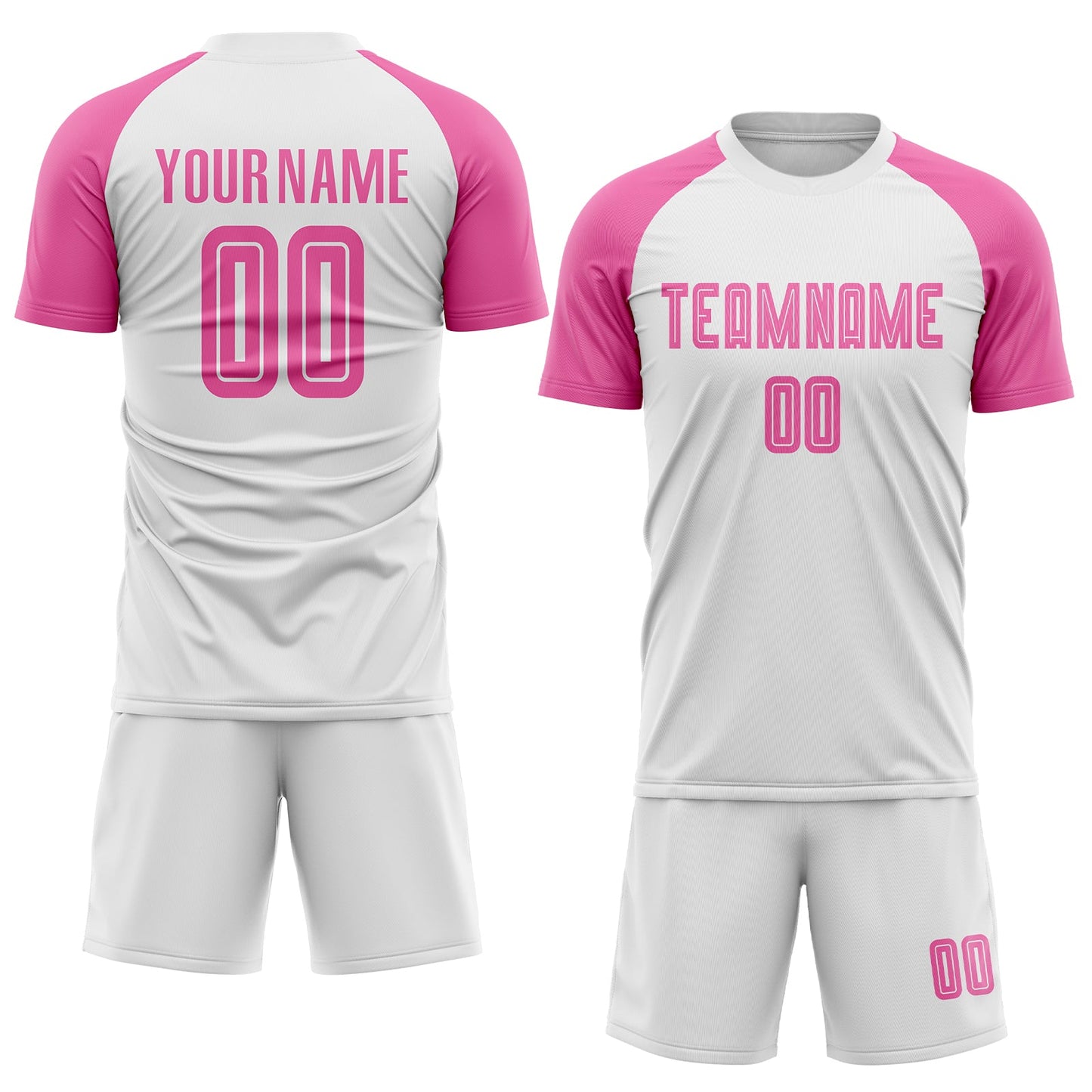 Custom White Pink Sublimation Soccer Uniform Jersey Limited