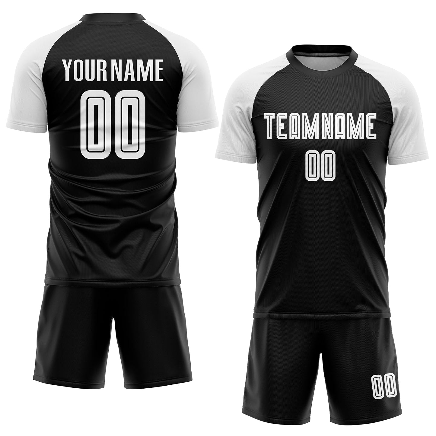 Custom Black White Sublimation Soccer Uniform Jersey Limited