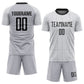 Custom Gray Black-White Sublimation Soccer Uniform Jersey Limited