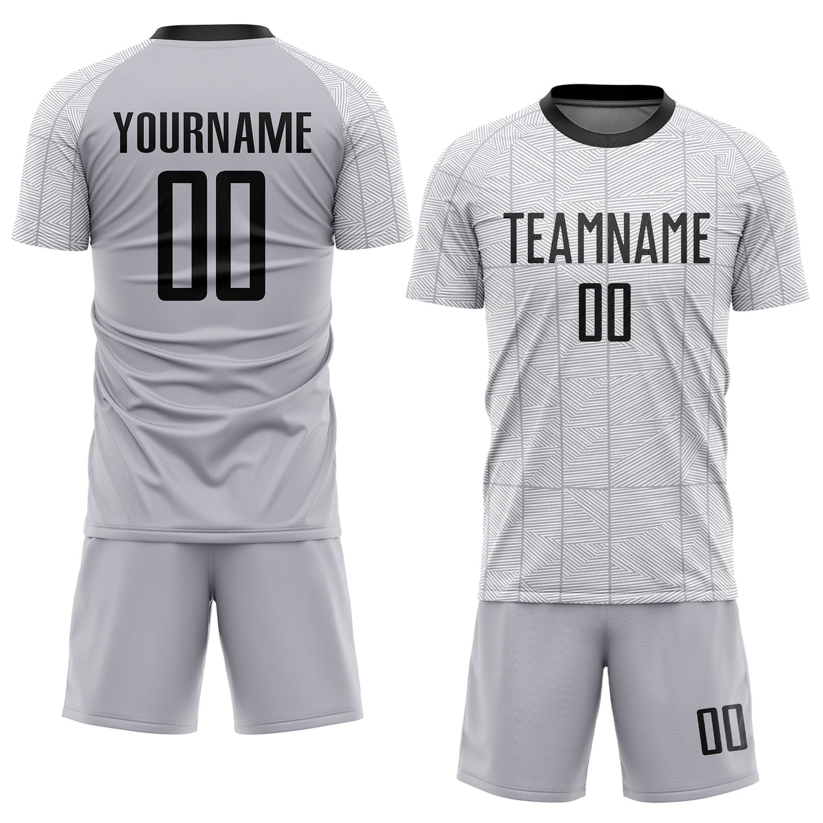 Custom Gray Black-White Sublimation Soccer Uniform Jersey Limited