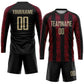 Custom Black Vegas Gold-Red Sublimation Soccer Uniform Jersey Limited