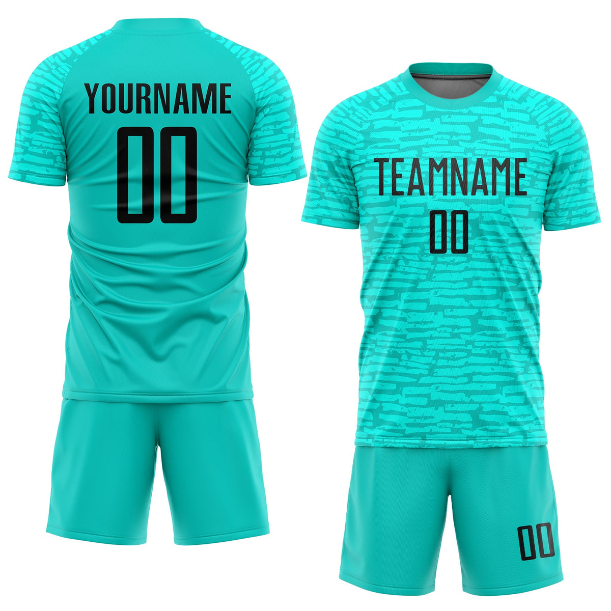 Custom Aqua Black Sublimation Soccer Uniform Jersey Limited