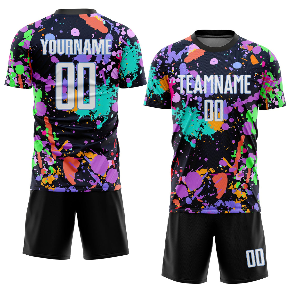 Custom Graffiti Pattern White-Light Blue Sublimation Soccer Uniform Jersey Limited