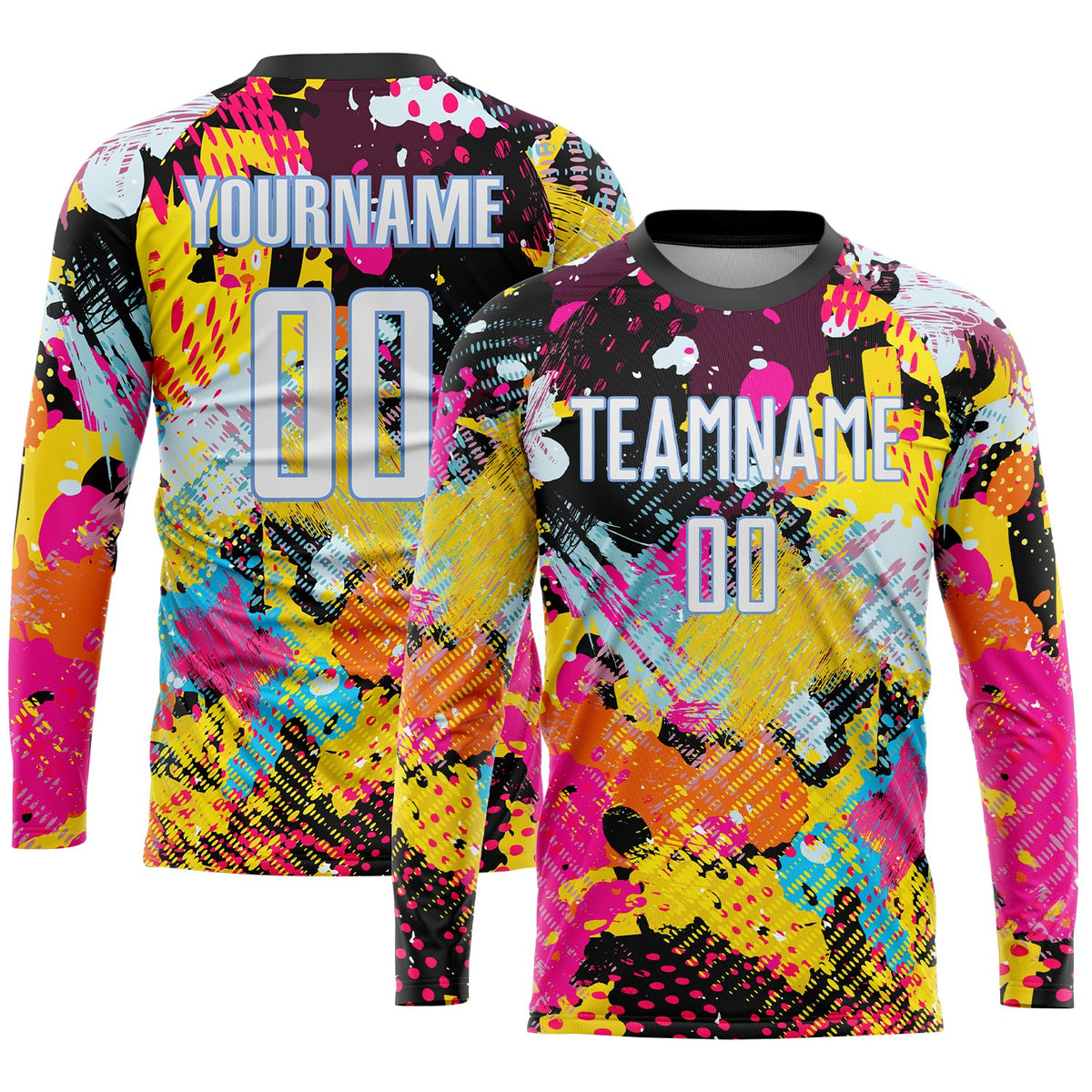 Custom Graffiti Pattern White-Light Blue Sublimation Soccer Uniform Jersey Limited