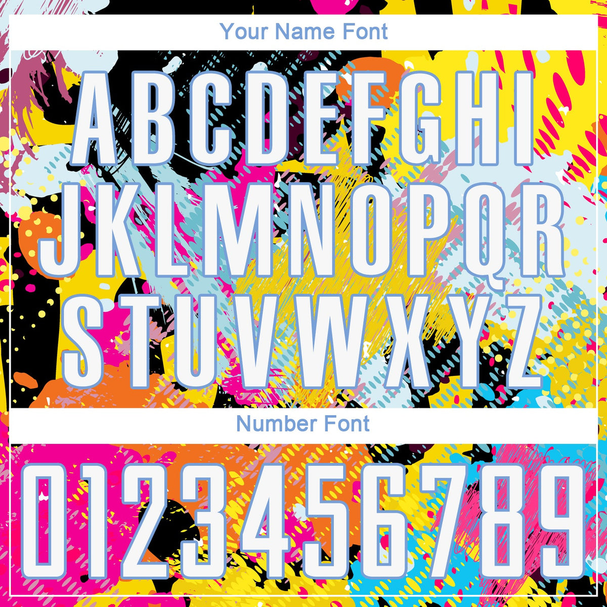 Custom Graffiti Pattern White-Light Blue Sublimation Soccer Uniform Jersey Limited