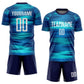 Custom Light Blue White-Black Sublimation Soccer Uniform Jersey Limited