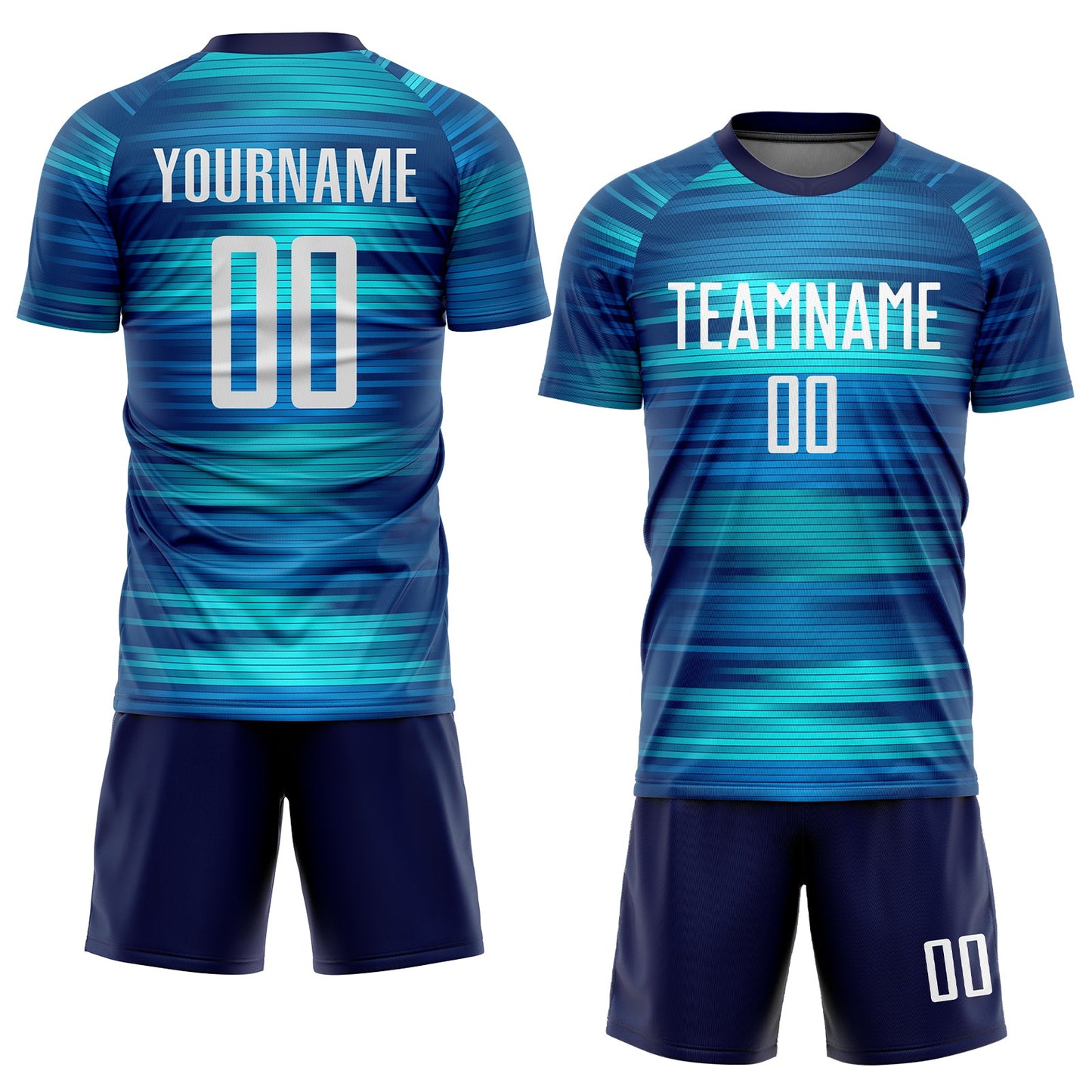 Custom Light Blue White-Black Sublimation Soccer Uniform Jersey Limited