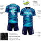 Custom Light Blue White-Black Sublimation Soccer Uniform Jersey Limited