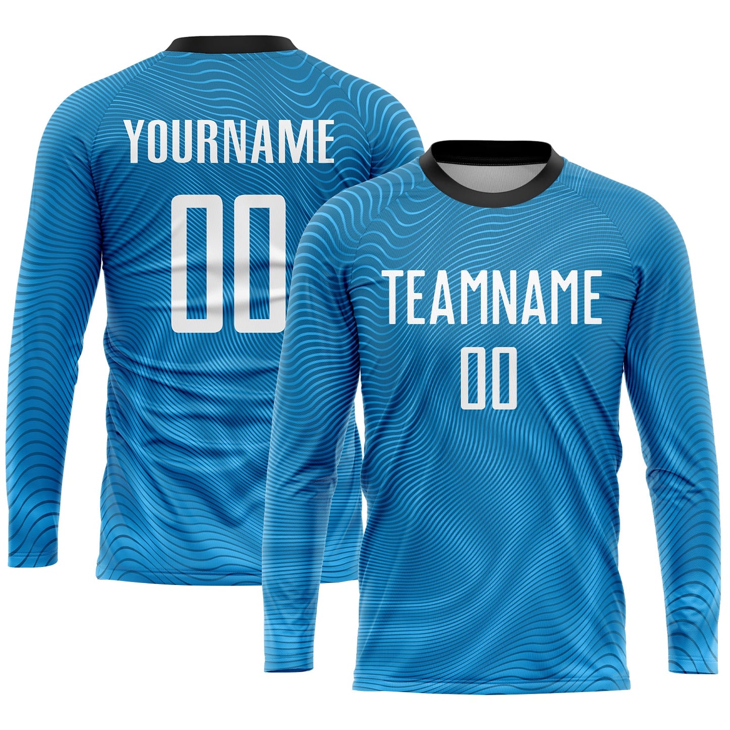 Custom Light Blue White-Black Sublimation Soccer Uniform Jersey Limited