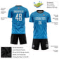 Custom Light Blue White-Black Sublimation Soccer Uniform Jersey Limited