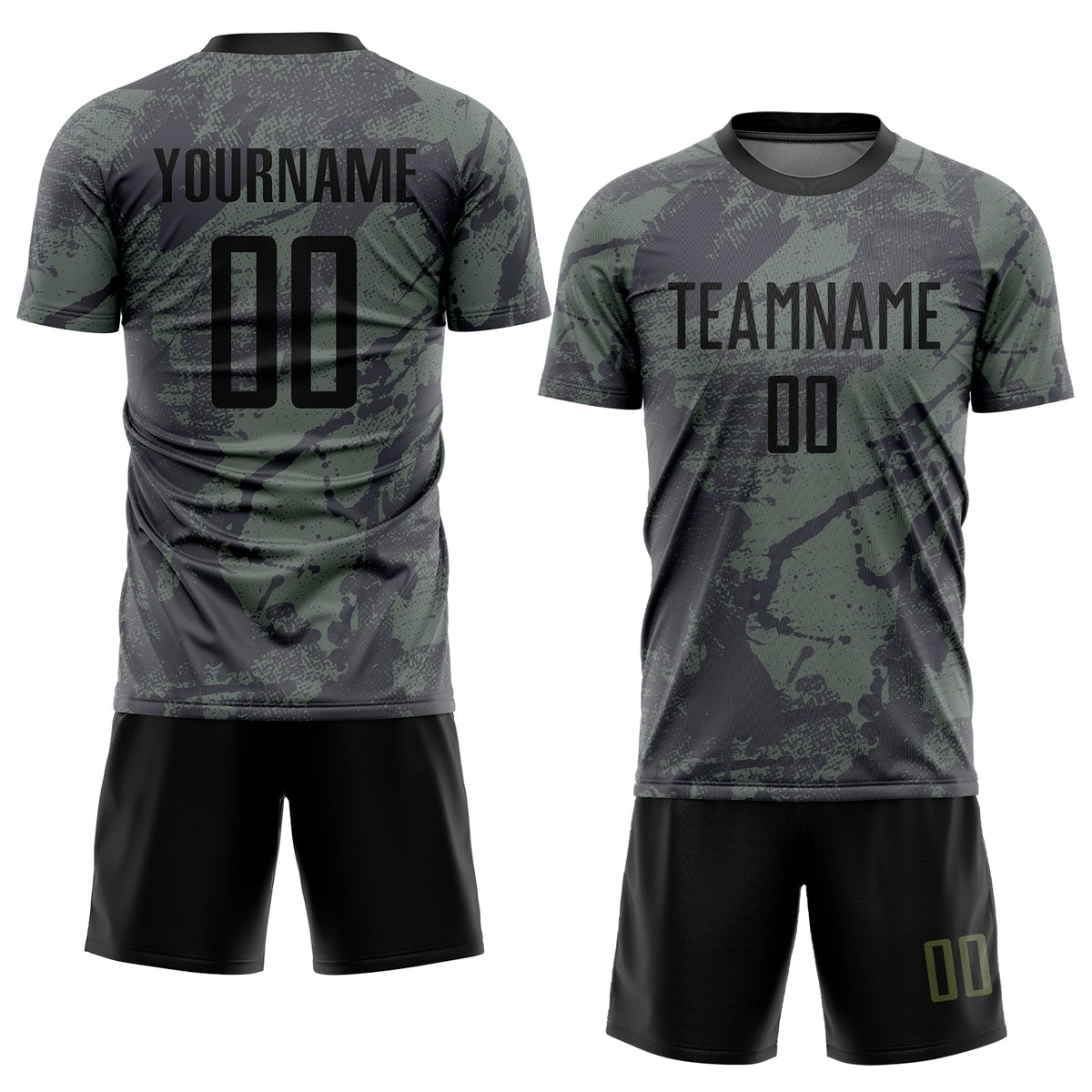 Custom Olive Black Sublimation Salute To Service Soccer Uniform Jersey Limited
