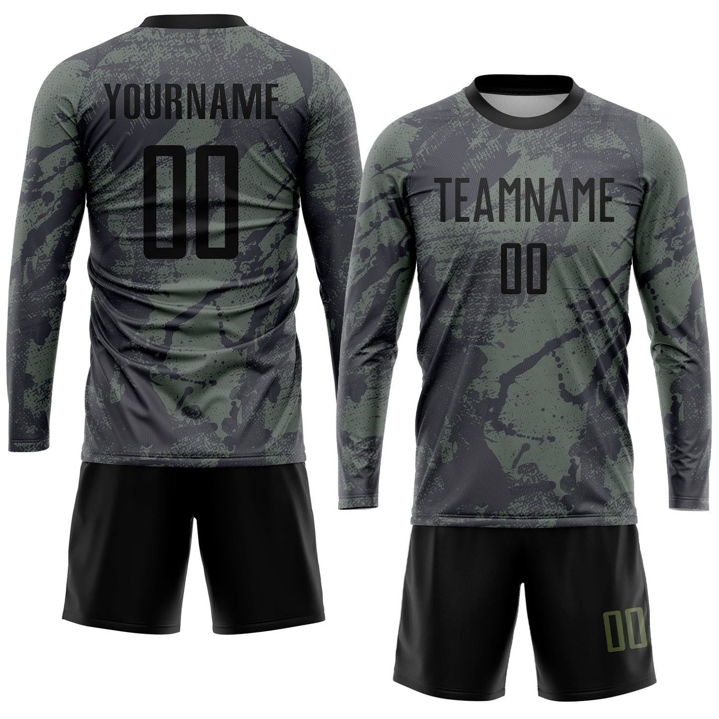 Custom Olive Black Sublimation Salute To Service Soccer Uniform Jersey Limited