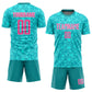 Custom Aqua Pink-White Sublimation Soccer Uniform Jersey Limited