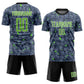 Custom Gray Neon Green-Black Sublimation Soccer Uniform Jersey Limited