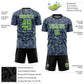 Custom Gray Neon Green-Black Sublimation Soccer Uniform Jersey Limited