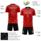 Custom Red Red-Black Sublimation Soccer Uniform Jersey Limited