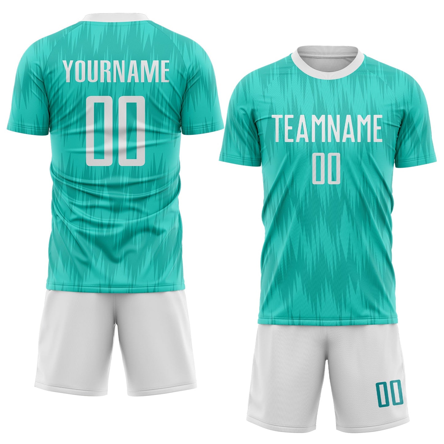 Custom Aqua White Sublimation Soccer Uniform Jersey Limited