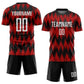 Custom Red White-Black Sublimation Soccer Uniform Jersey Limited