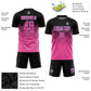 Custom Pink Black-LIght Blue Gradient Square Shape Sublimation Soccer Uniform Jersey Limited