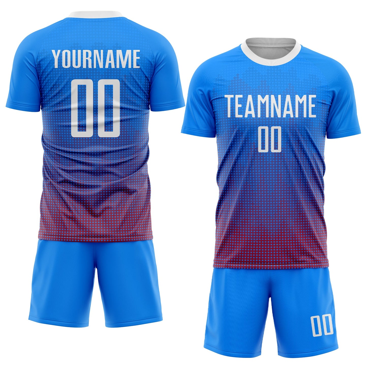Custom Royal White-Red Sublimation Soccer Uniform Jersey Limited
