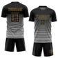 Custom Black Black-Old Gold Sublimation Soccer Uniform Jersey Limited