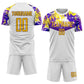 Custom White Gold-Purple Sublimation Soccer Uniform Jersey Limited