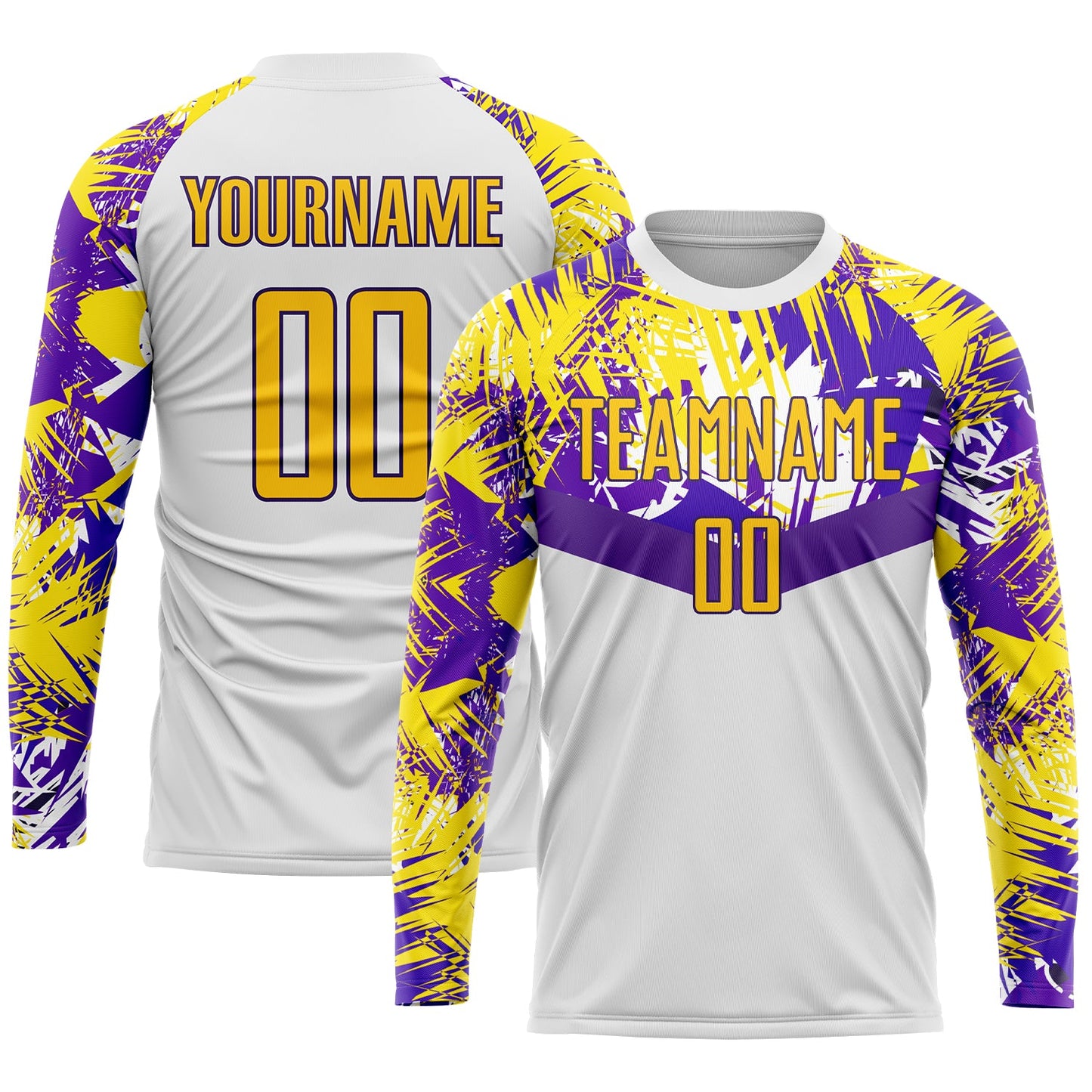 Custom White Gold-Purple Sublimation Soccer Uniform Jersey Limited