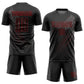 Custom Black Black-Red Sublimation Soccer Uniform Jersey Limited