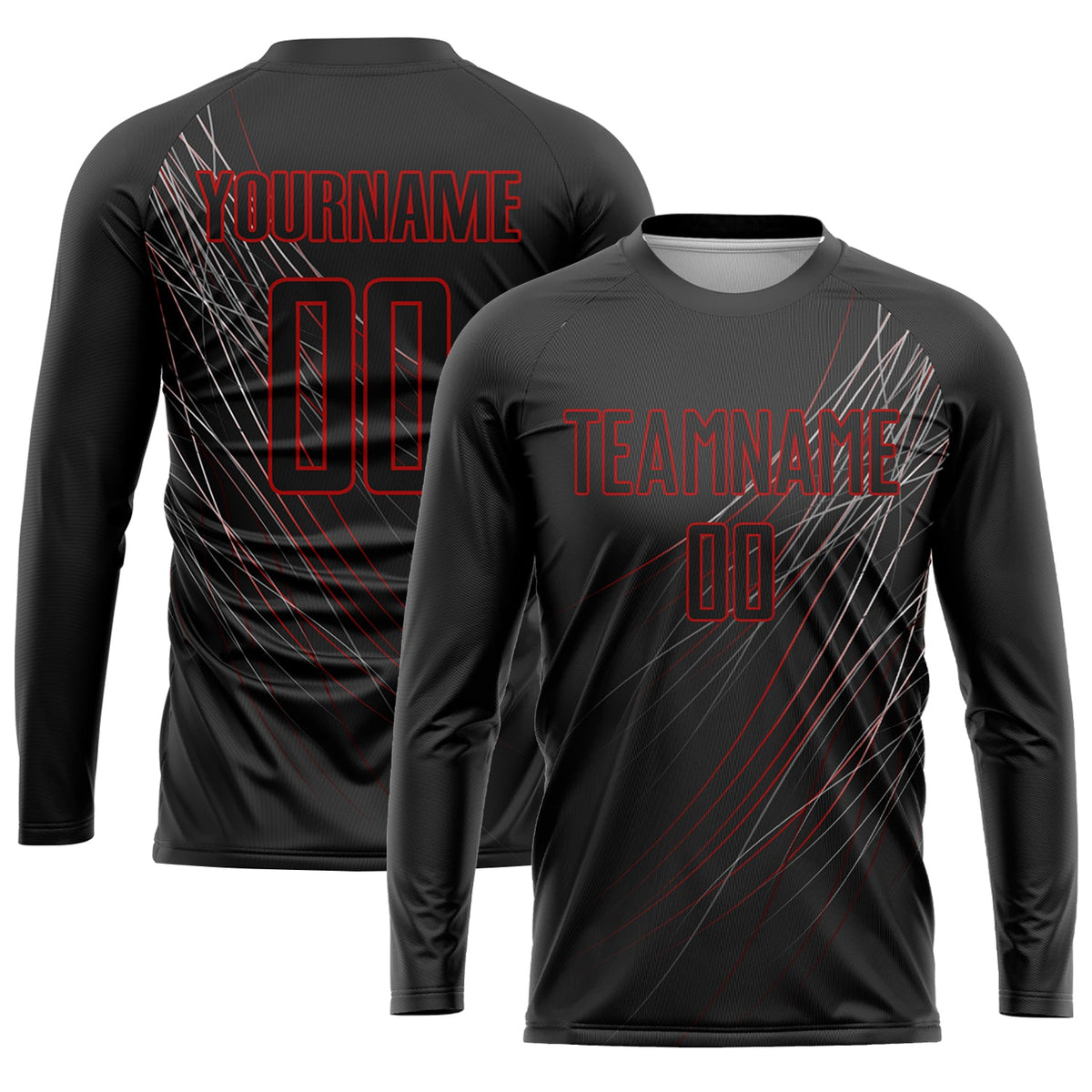 Custom Black Black-Red Sublimation Soccer Uniform Jersey Limited