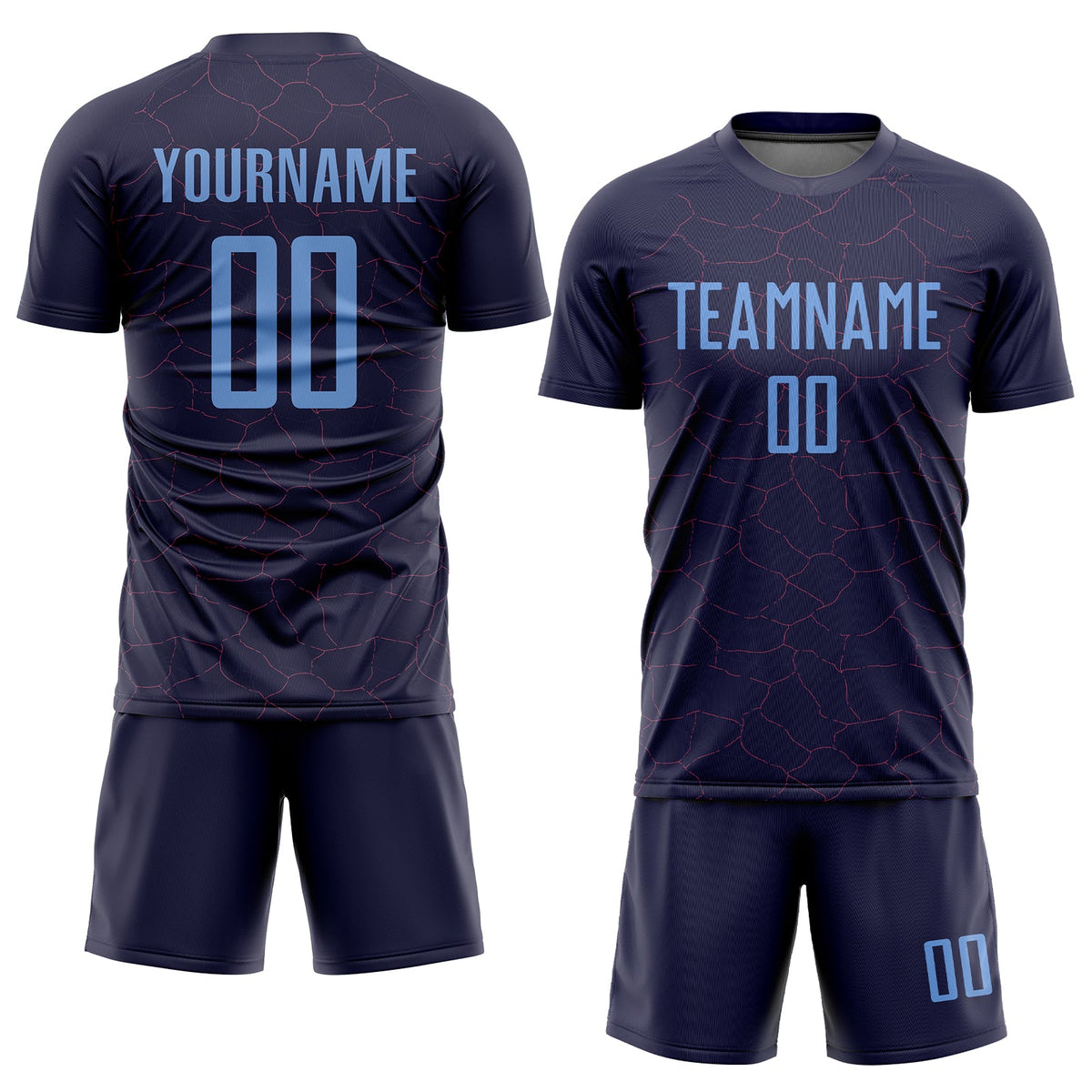 Custom Purple Light Blue Sublimation Soccer Uniform Jersey Limited