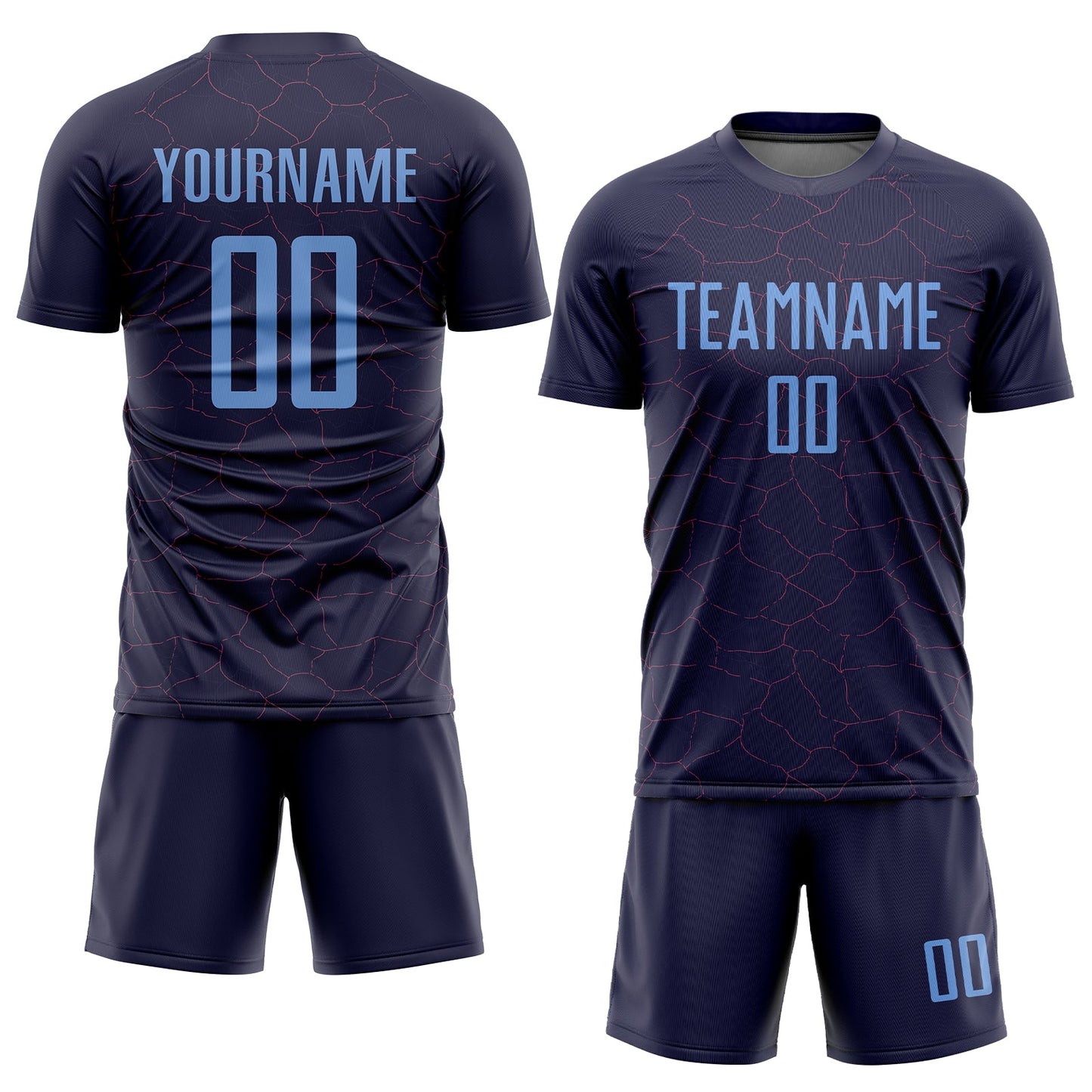 Custom Purple Light Blue Sublimation Soccer Uniform Jersey Limited