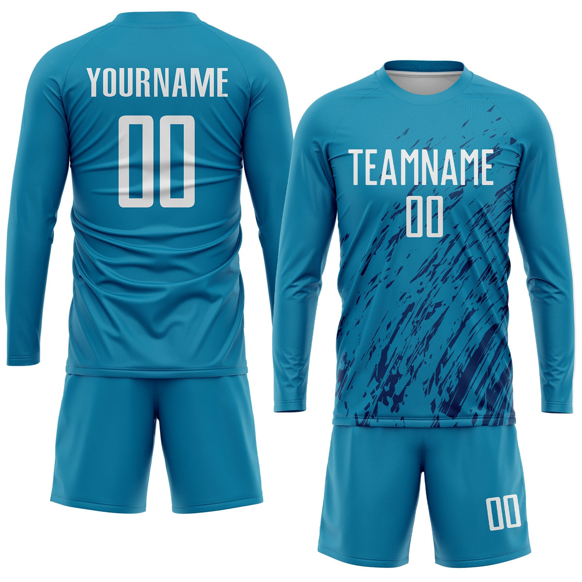 Custom Panther Blue White-Black Sublimation Soccer Uniform Jersey Limited