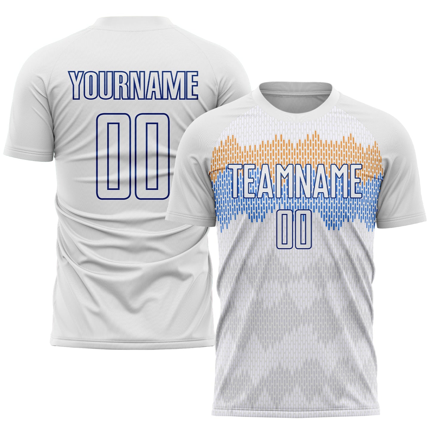 Custom White Royal Sublimation Soccer Uniform Jersey