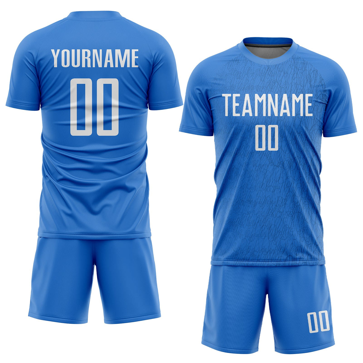Custom Light Blue White Sublimation Soccer Uniform Jersey Limited