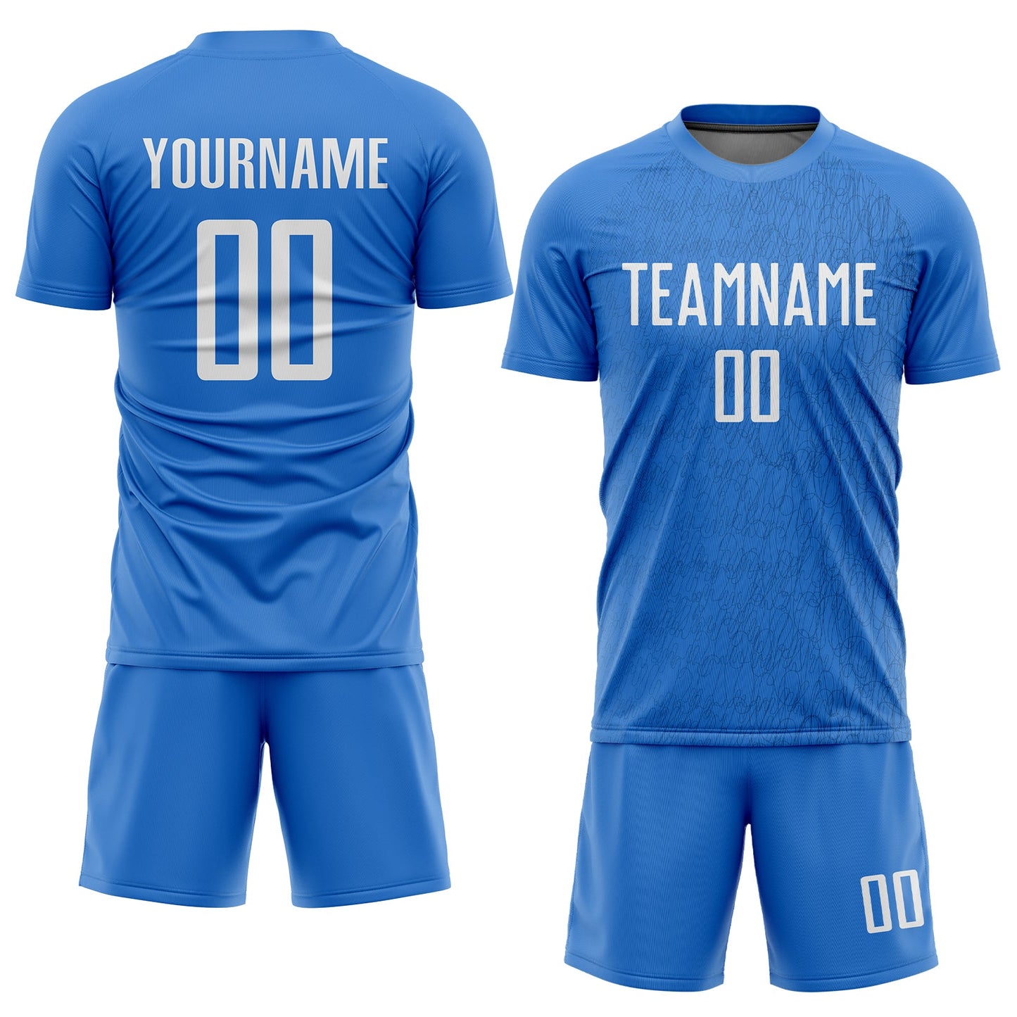 Custom Light Blue White Sublimation Soccer Uniform Jersey Limited