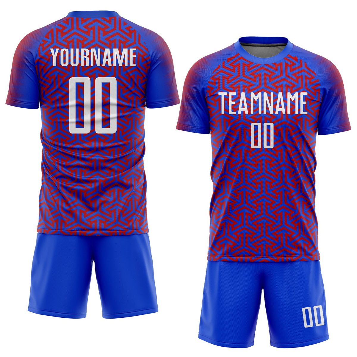 Custom Royal White-Red Sublimation Soccer Uniform Jersey Limited