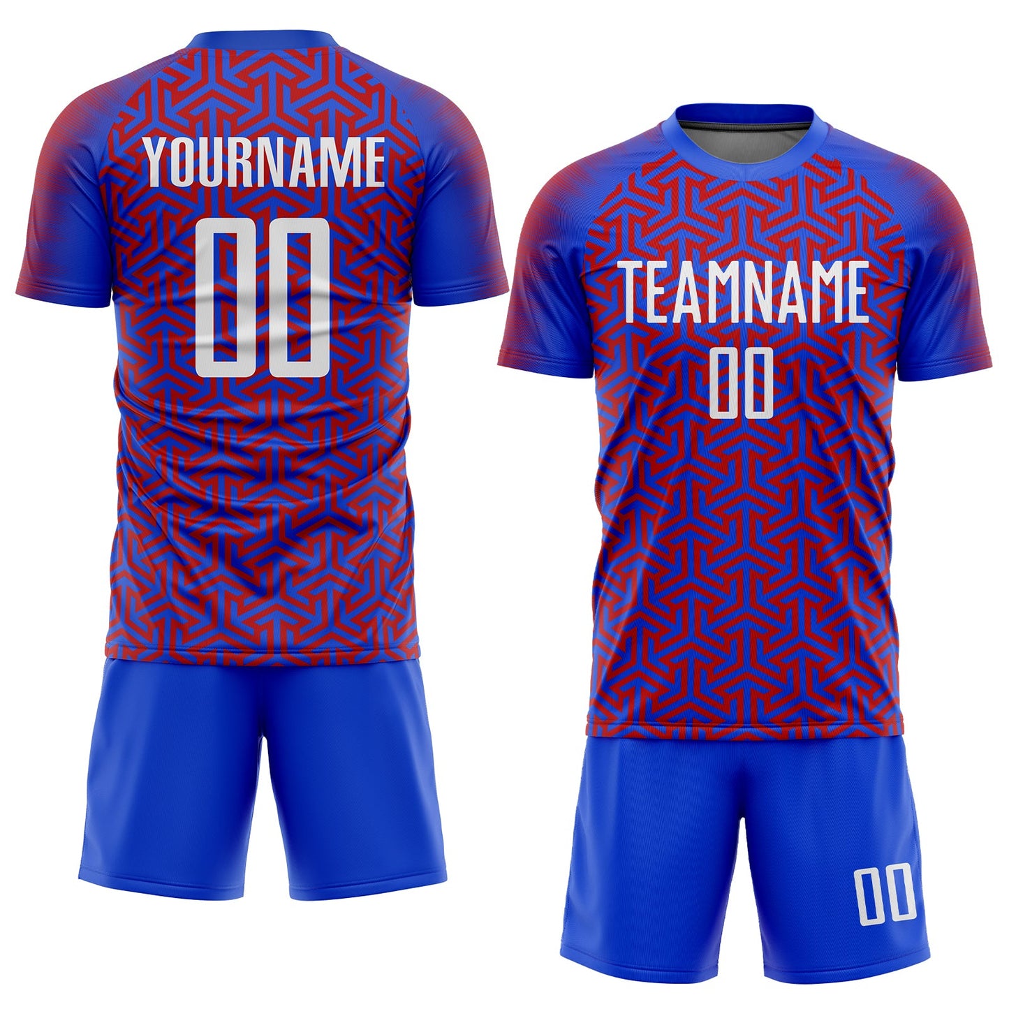 Custom Royal White-Red Sublimation Soccer Uniform Jersey Limited