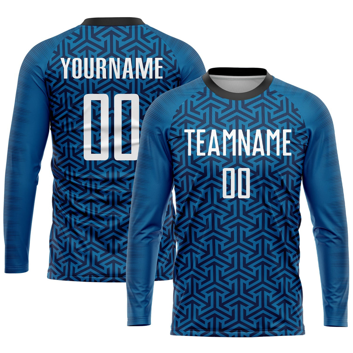 Custom Blue White-Black Sublimation Soccer Uniform Jersey Limited