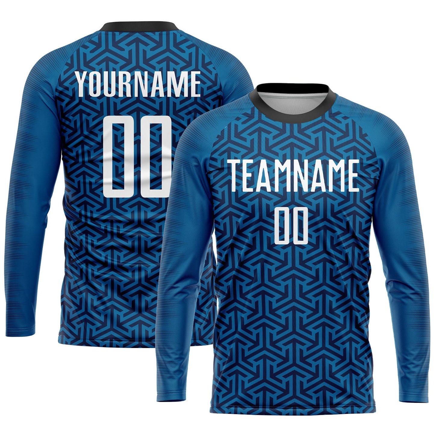 Custom Blue White-Black Sublimation Soccer Uniform Jersey Limited
