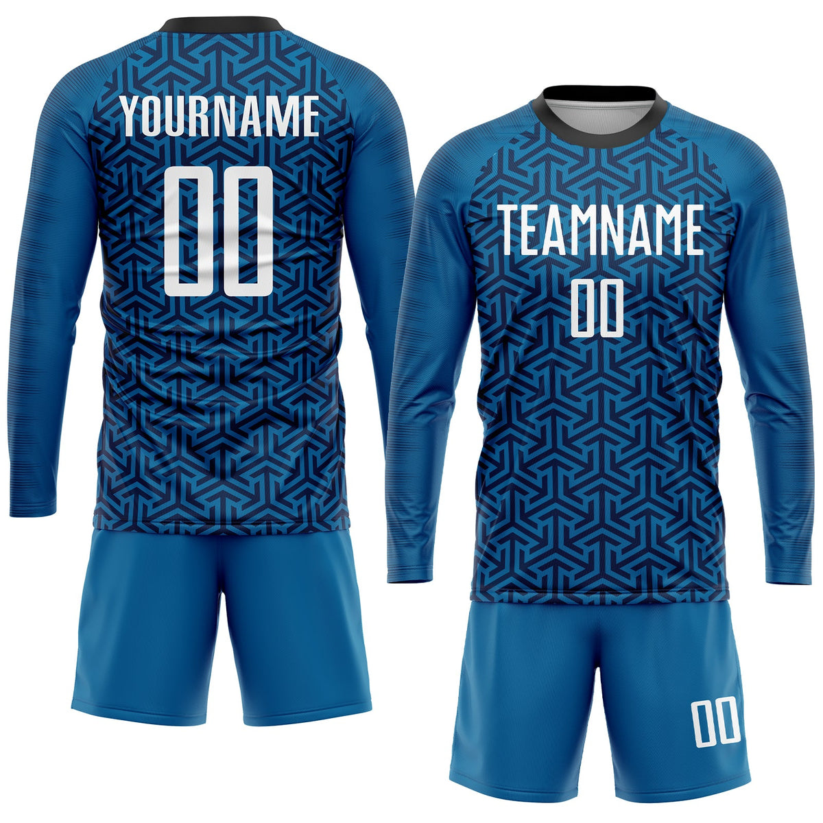 Custom Blue White-Black Sublimation Soccer Uniform Jersey Limited