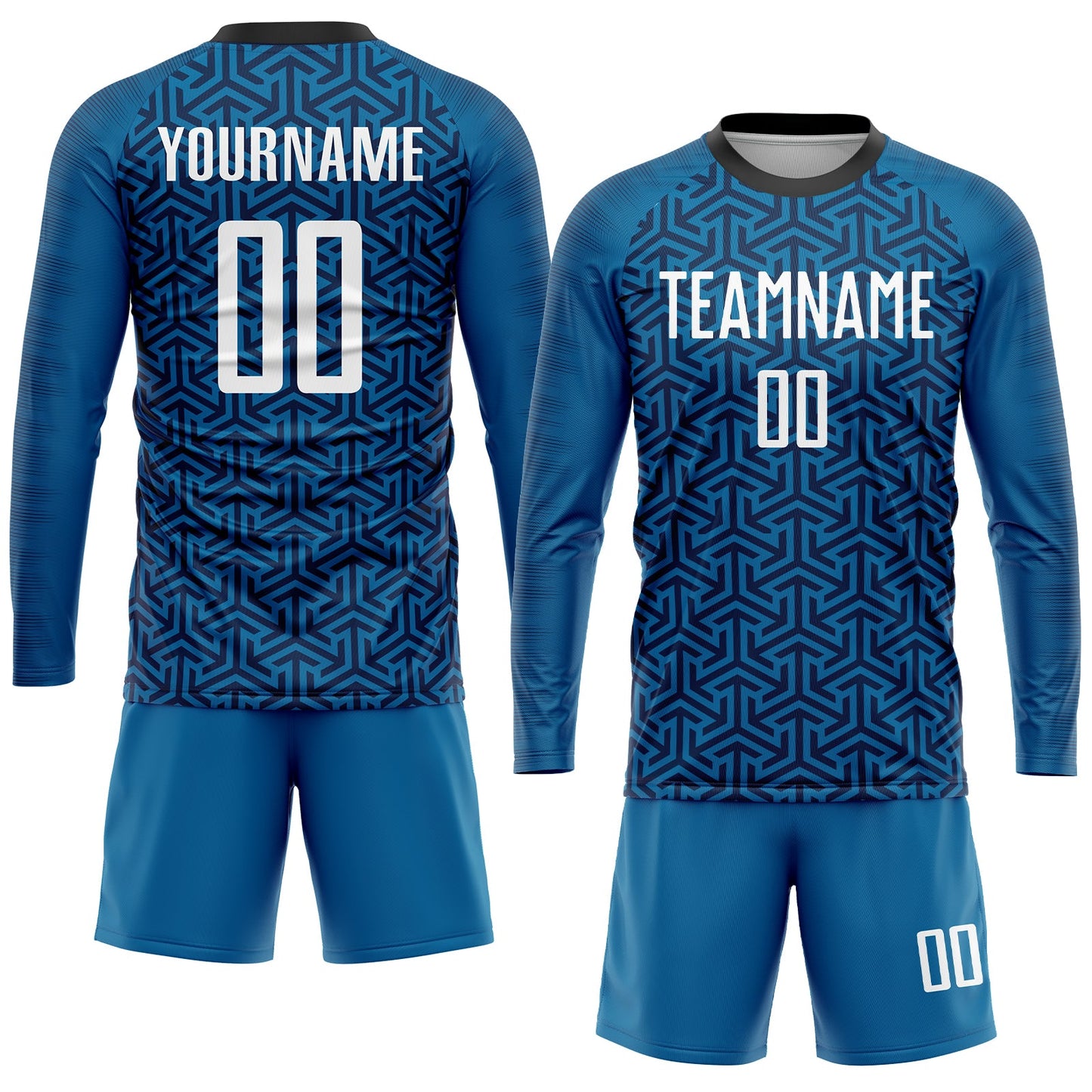 Custom Blue White-Black Sublimation Soccer Uniform Jersey Limited