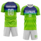 Custom Neon Green White-Royal Sublimation Soccer Uniform Jersey Limited