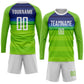 Custom Neon Green White-Royal Sublimation Soccer Uniform Jersey Limited