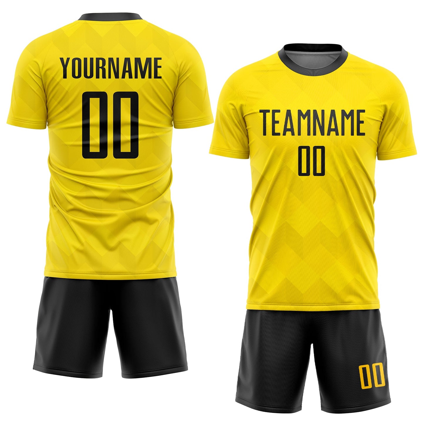 Custom Gold Black Sublimation Soccer Uniform Jersey Limited