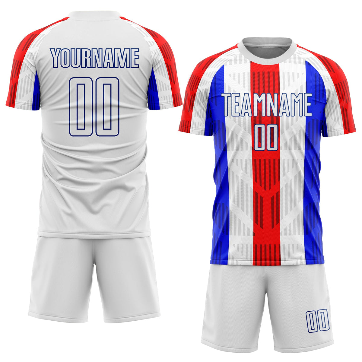 Custom White White-Royal Sublimation Soccer Uniform Jersey Limited
