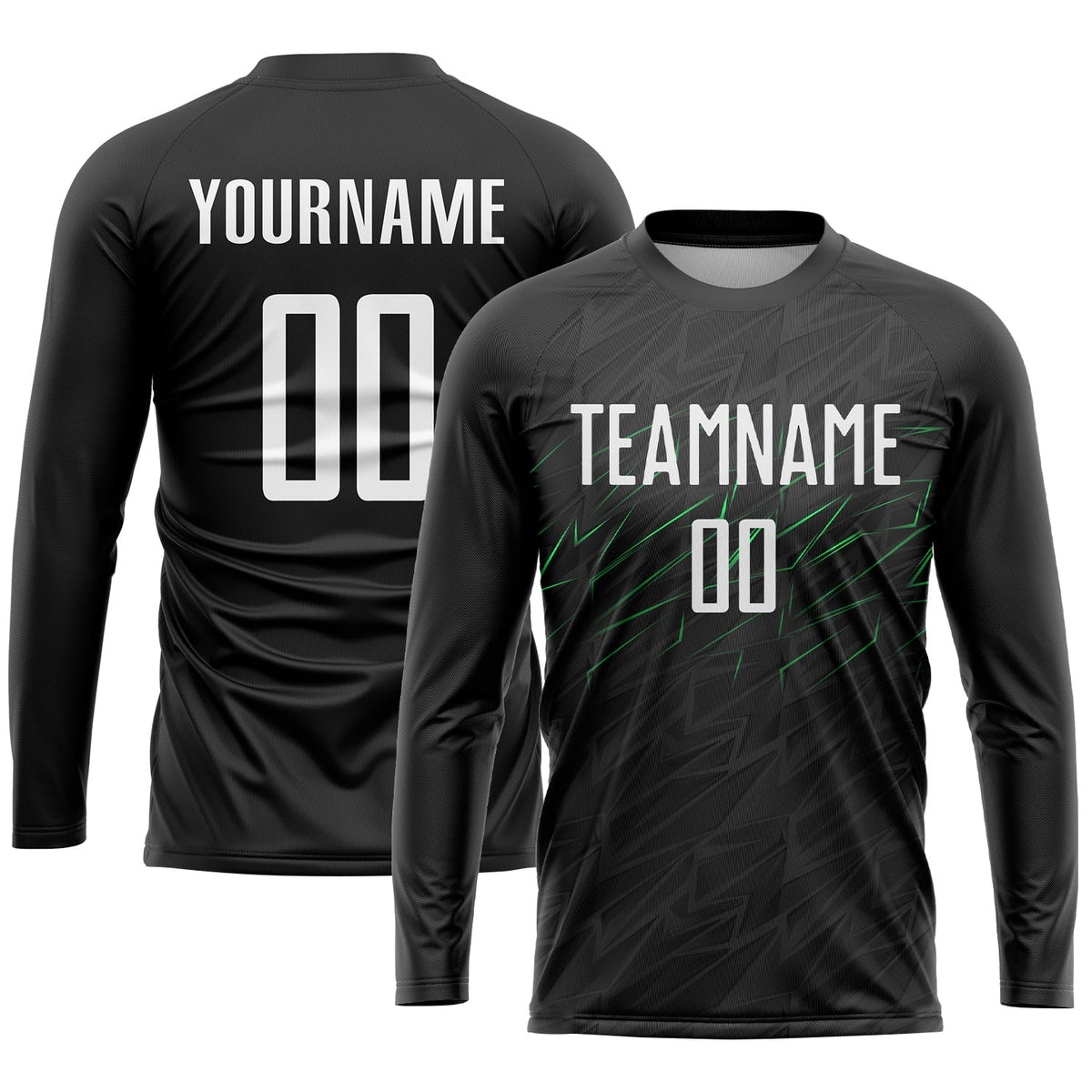 Custom Black White-Neon Green Sublimation Soccer Uniform Jersey Limited