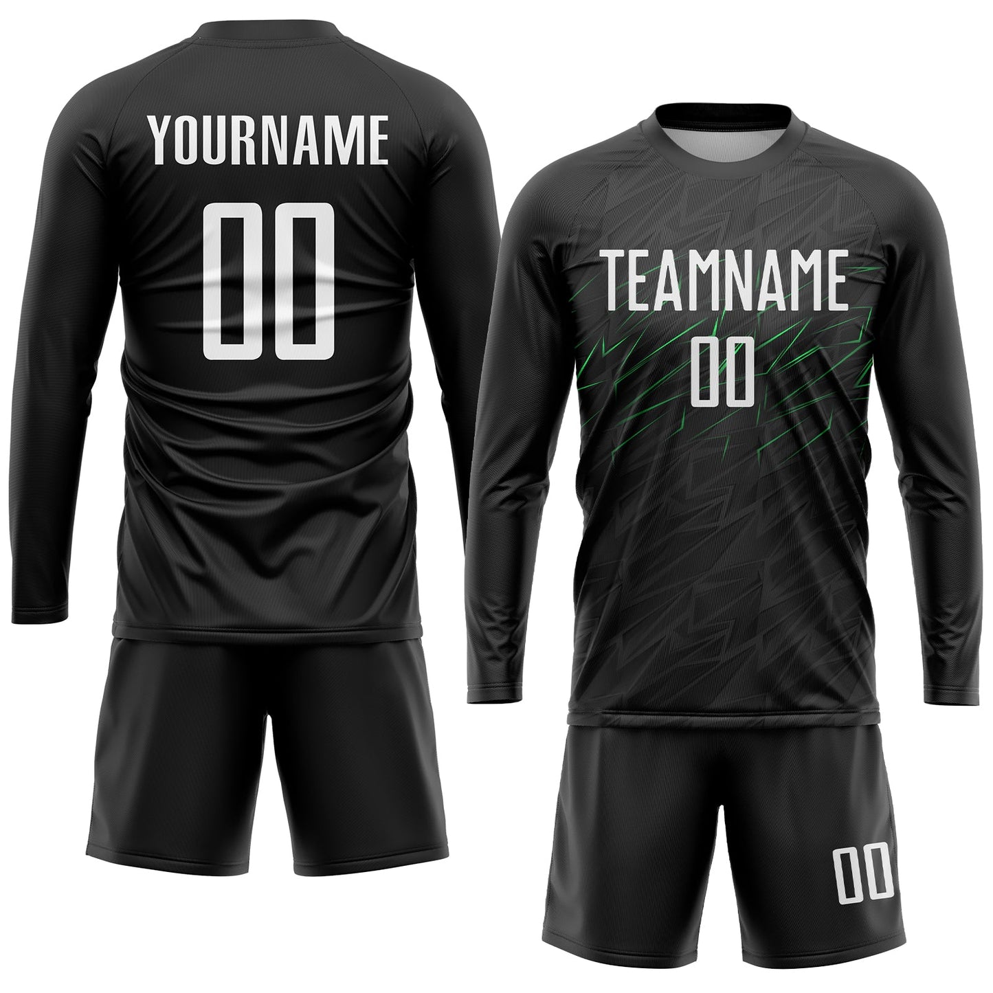 Custom Black White-Neon Green Sublimation Soccer Uniform Jersey Limited
