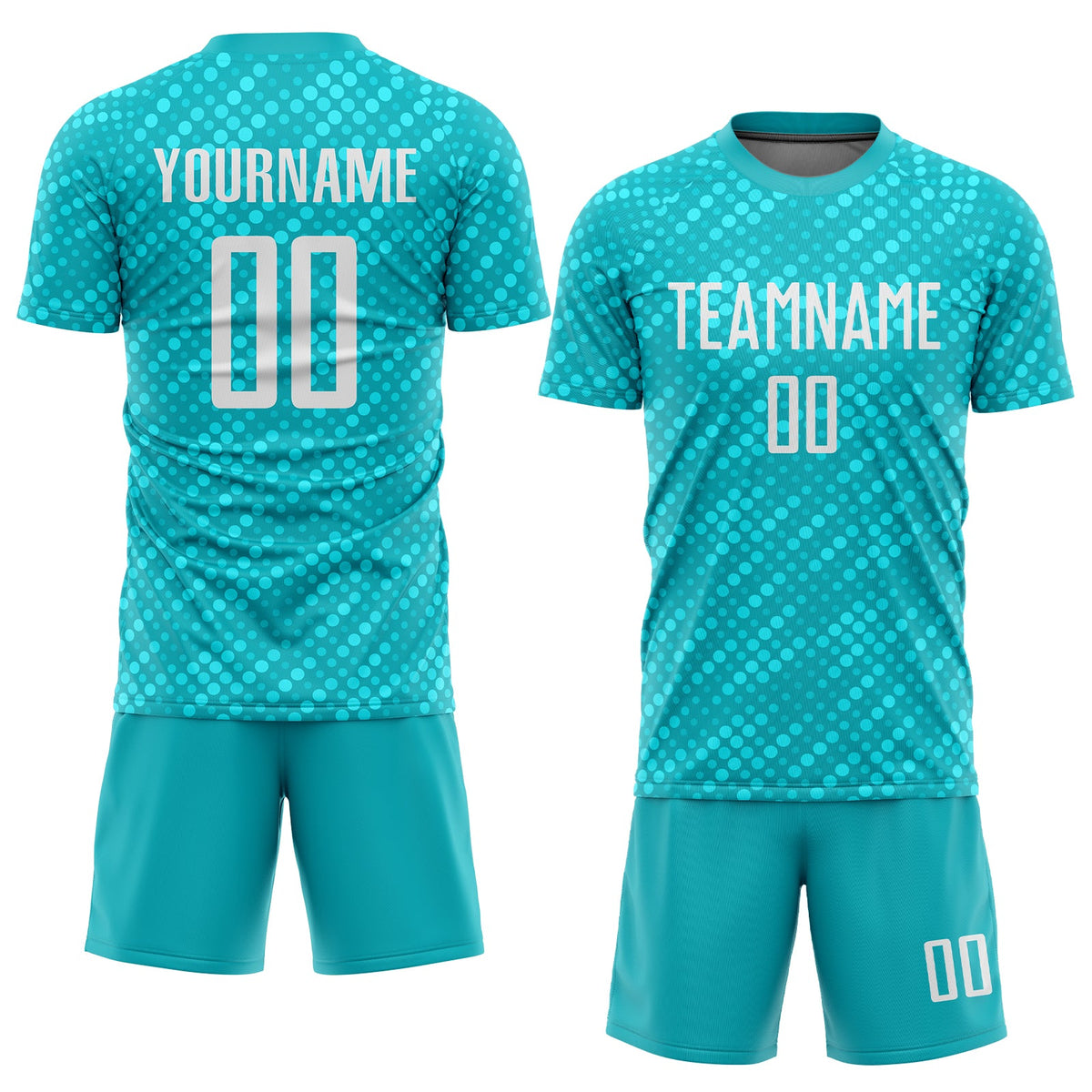 Custom Aqua White Sublimation Soccer Uniform Jersey Limited
