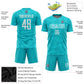 Custom Aqua White Sublimation Soccer Uniform Jersey Limited